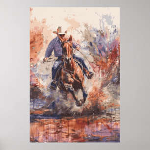 Horse Lover Cowboy Poster de Arte Ocidental