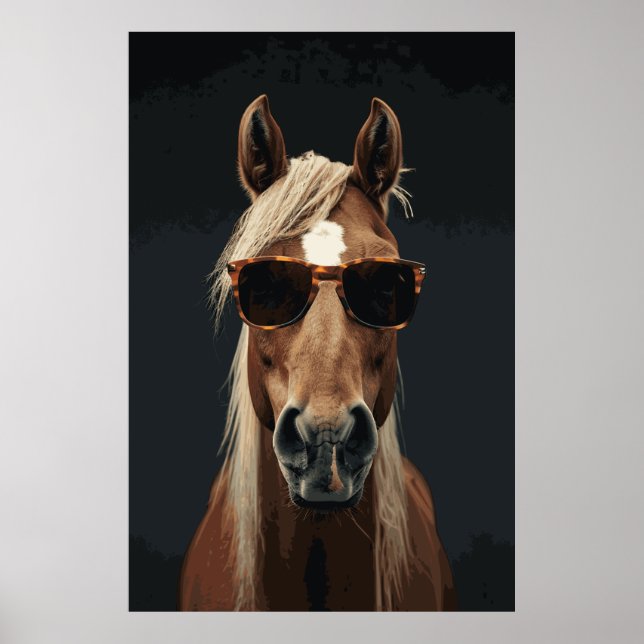 Horse Lover Funny Selfie Fotografia Poster (Frente)