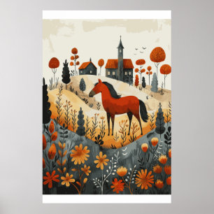 Horse Lover Watercolor Art Poster