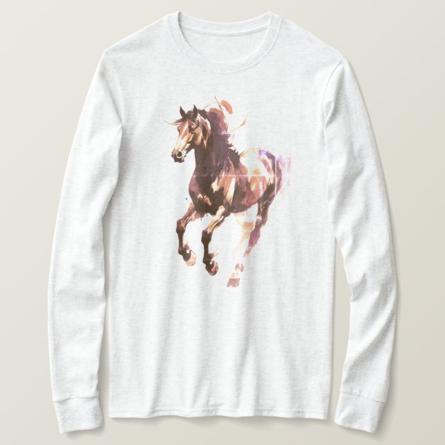 Horse Painting Long Sleeves Top (Frente do Design)