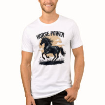 Horse Power Black Stallion Running Western Rustic