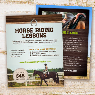 Horse Riding Lessons Flyer Template