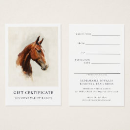Horse Riding Lessons Gift Certificate Template