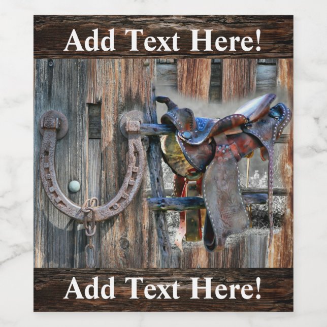 Horse Saddle Rótulo de Vinho Ocidental Russo (Rótulo Único)