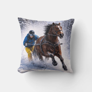 Horse Skijoring | Cavalo de Inverno | Almofada de