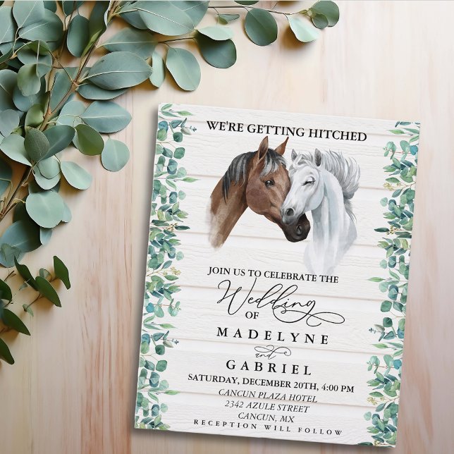Horse Western Wedding Greenery Wood Rustic (Criador carregado)