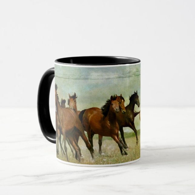 Horses Mug, Xícara de Café Equestre (Frente Esquerda)