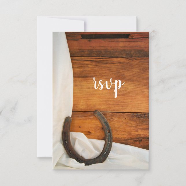 Horsfere e Satin Country Barn Wedding RSVP (Frente)