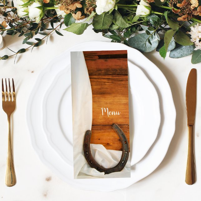Horsferes e Satin Country Western Wedding Menu (Criador carregado)