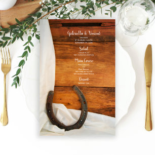 Horsferes e Satin Country Western Wedding Menu