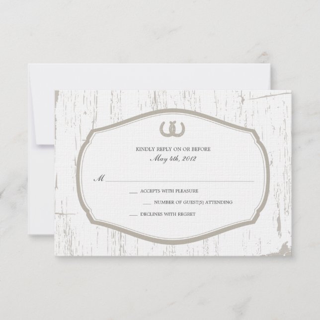 Horsferes Rustic Barn Wedding RSVP (Frente)