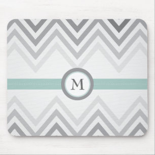 Hortelã + Chevron cinzento Mousepad