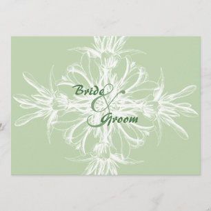 Hortelã pálida e convites florais brancos do