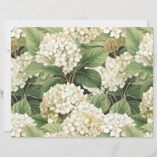 Hortênsia aquarela floral Boho flores retrô
