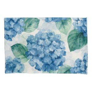 Hortênsia Azuis Floral Aquarela Botânica Florações