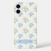 Hortênsia Azul Aquarela Listras Personalizadas 