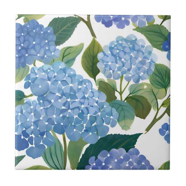 Hortênsia Azul Floral Costeira Aquarela (Frente)