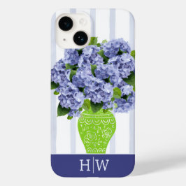Hortênsia Azul Vaso Floral Costeiro Monograma
