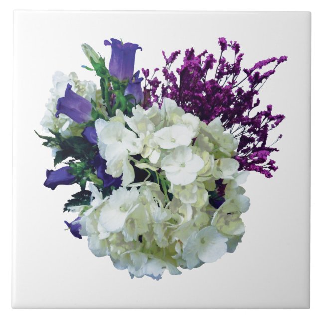 Hortênsia Branca Com Canterbury Bells e Salva (Frente)