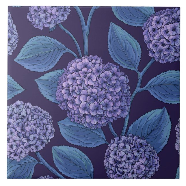 Hortênsia em violeta e azul (Frente)