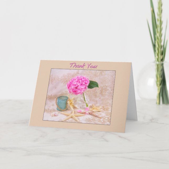 Hortênsia Rosa de Agradecimento Com Conchas do Mar (Frente)