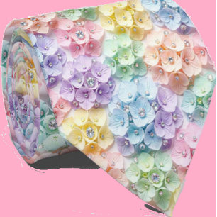 Hortênsias & Diamantes   Gravata com Arco-íris Pas