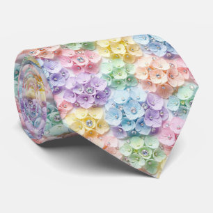 Hortênsias & Diamantes Gravata com Arco-íris Pas