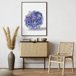 Hortênsias em Aquarela - Impressão de Arte Floral