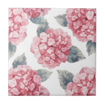 Hortênsias Rosa Pintura Floral Aquarela de Flores