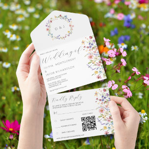 Horto Russo de Flores Selvagem Código RSVP & QR