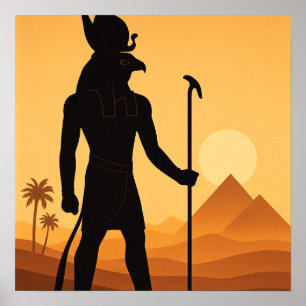 Horus egípcios Desert Sunset Poster Art