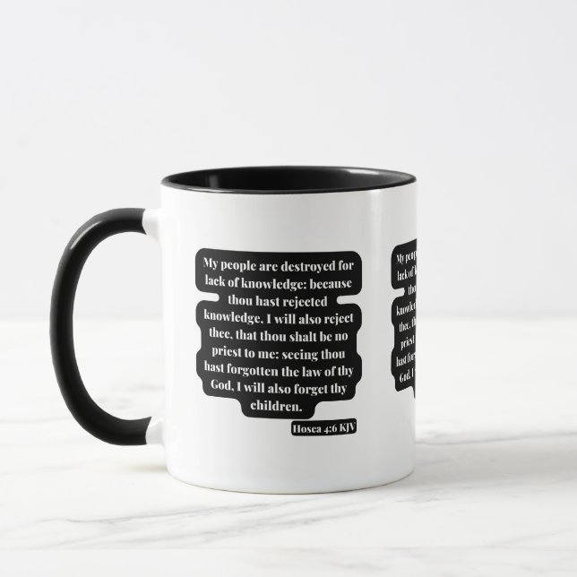 Hosea, Escritura de Bíblia 4:6, caneca de dois ton (Esquerda)