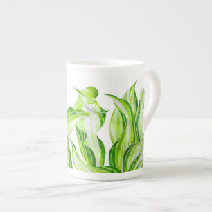 'Hosta com a Mosta' em uma caneca chinesa óssea