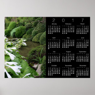 Hosta no calendário do Zen Garden Poster 2017