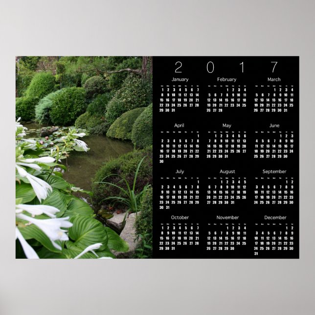 Hosta no calendário do Zen Garden Poster 2017 (Frente)