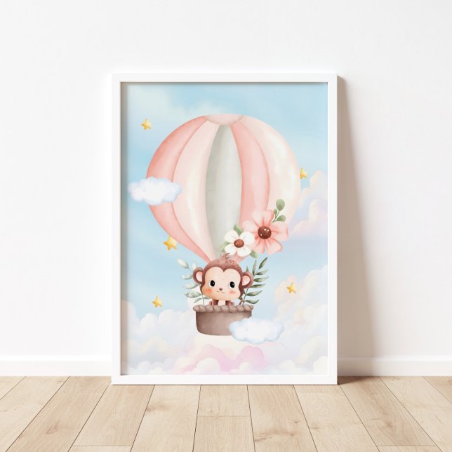 Hot Air Ballon Baby Monkey Poster (Criador carregado)