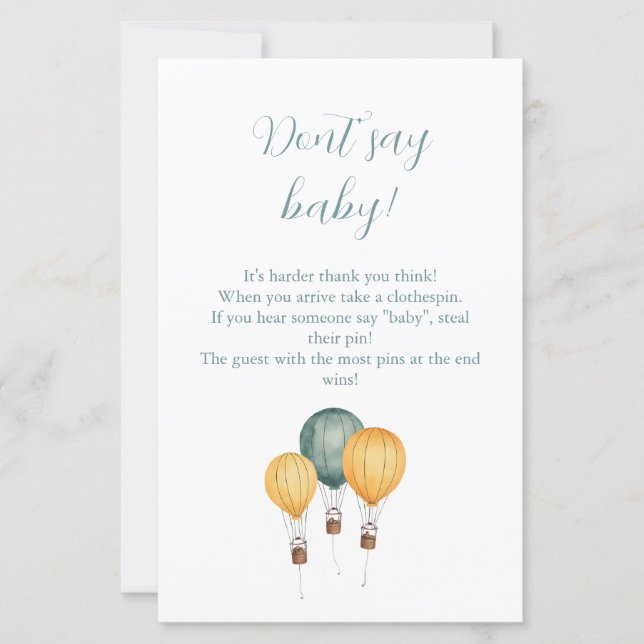 Hot Air Balloon Baby Shower Game (Frente)