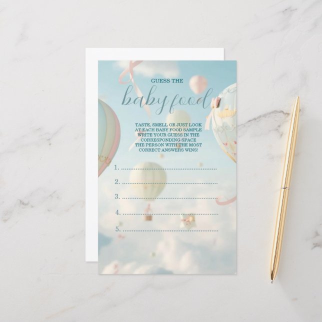 Hot air balloon baby shower game (Frente/Verso In Situ)