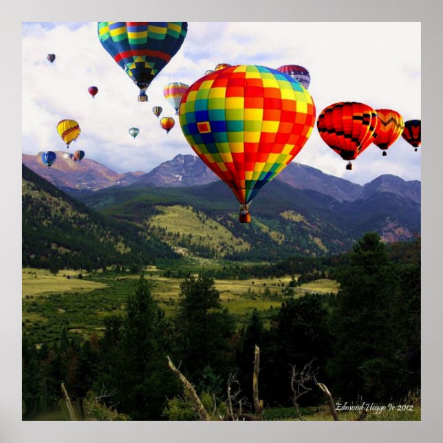 Hot Air Balloon Ride in the Rockies  Poster (Frente)