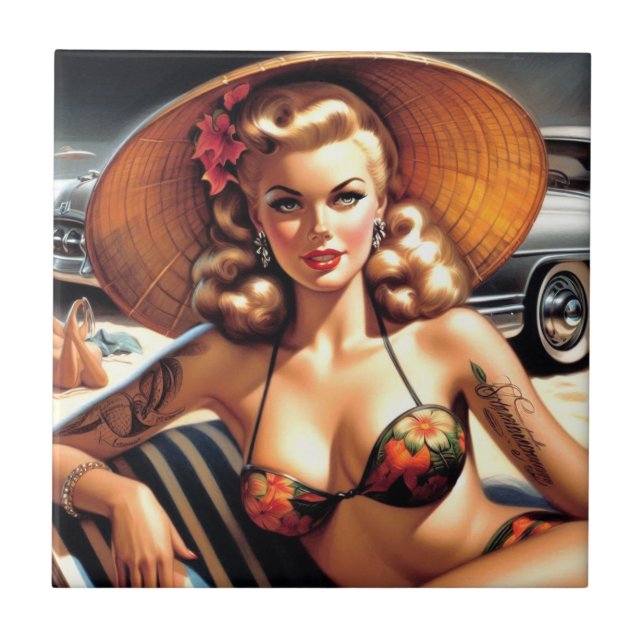 Hot Beach Pin-up (Frente)
