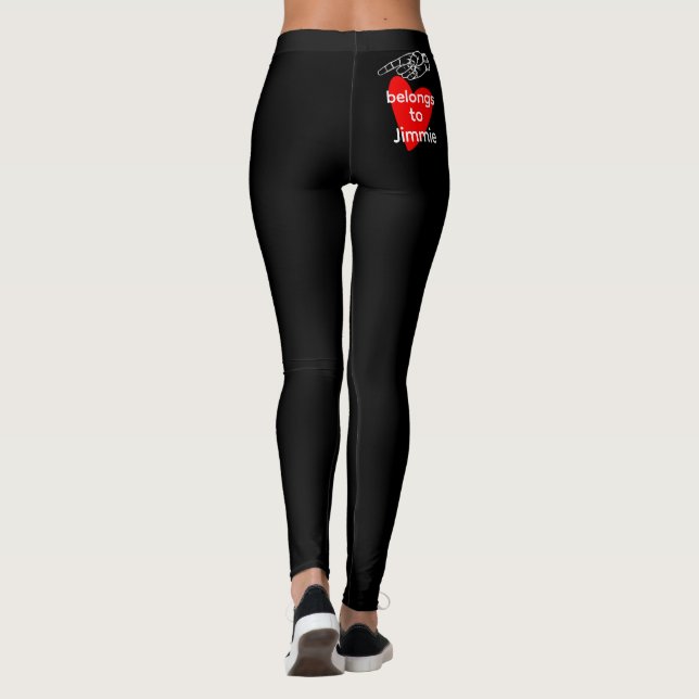 Hot Butt Meme Leggings - Personalized Name Black (Verso)