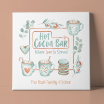 Hot Cocoa Bar Faux Wrapped Canvas Print