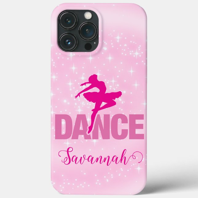 Hot Pink Ballerina Dance Sparkle Personalizado (Verso)