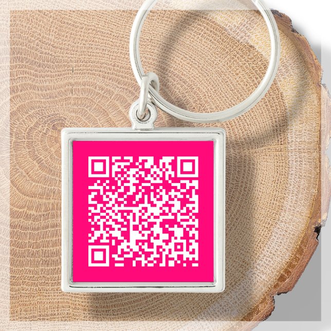 Hot Pink | Chaveiro de Código QR de Verificação Pe (Criador carregado)