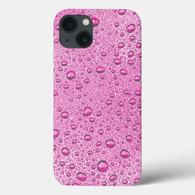 Hot pink water droplets Case-Mate iPhone case (Verso)