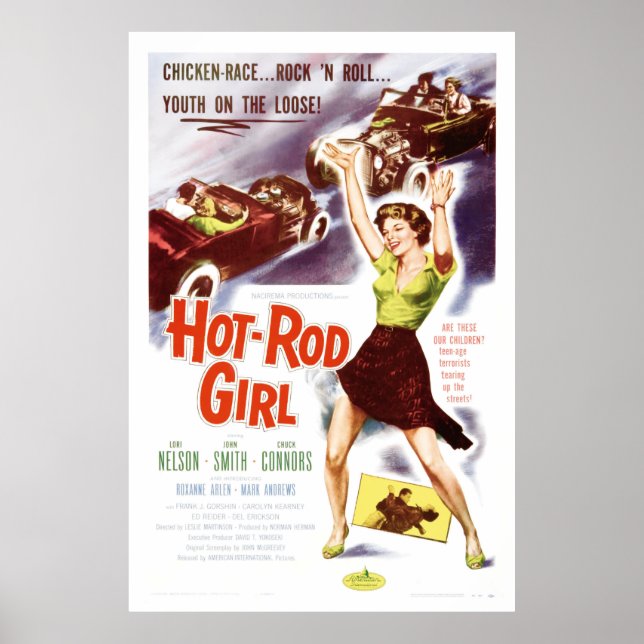 Hot Rod Girl - Vintage 50 Movie Poster (Frente)