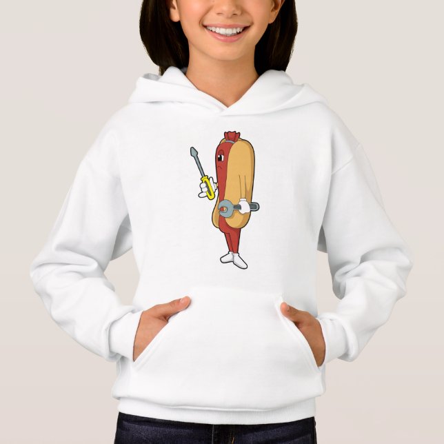 Hotdog como mecânico com ferramenta (Frente)