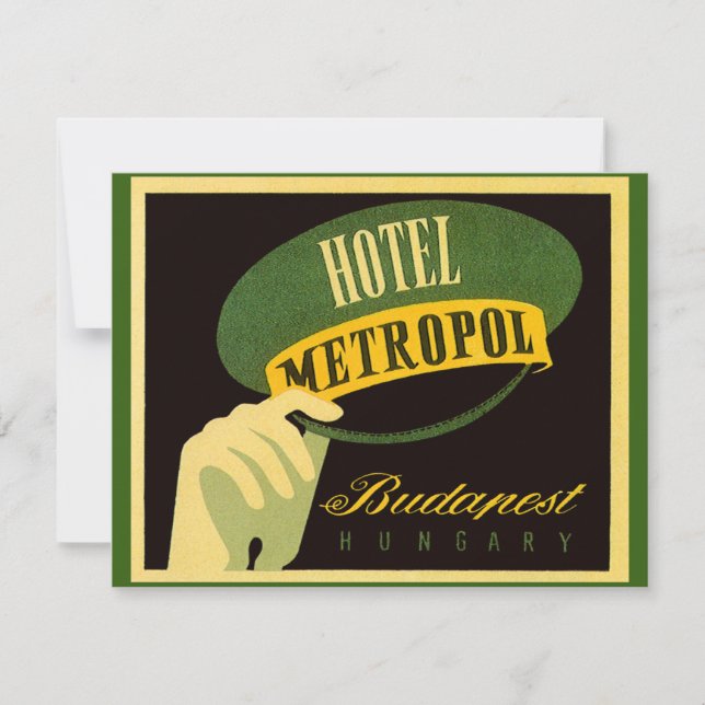 Hotel Metropol Budapeste Hungria Gorjeta Chapéu (Frente)