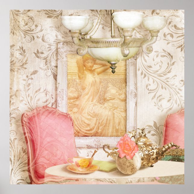 Hotel Paris c 1900 Paris França Tearoom impressão (Frente)