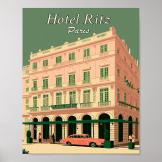 Hotel Ritz Paris Minimalista Vintage Art Poster
